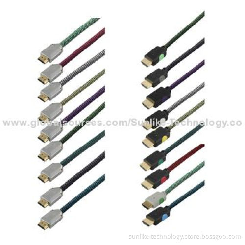 HDMI Cable with Metal Shell, 24K Gold-plated Connector Plug